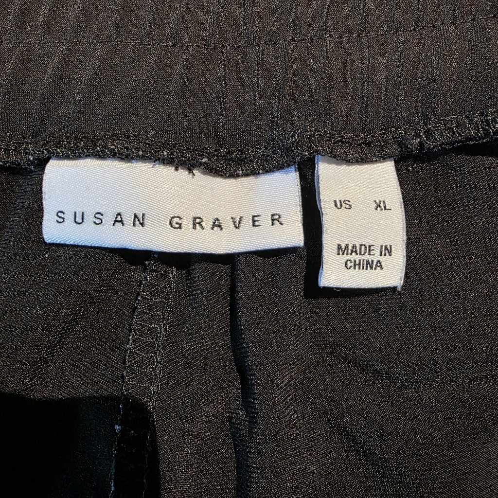Susan Graver Women Liquid Knit Full Length Pull On Wide Leg Trousers Size Xl Euc — image 4 of 8